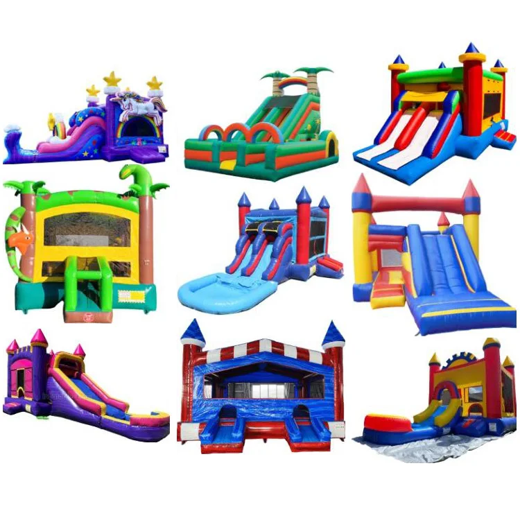 Qike 2024 popular commercial cheap combo inflatable jumping castle outdoor bouncy castle inflatable bouncer bounce house