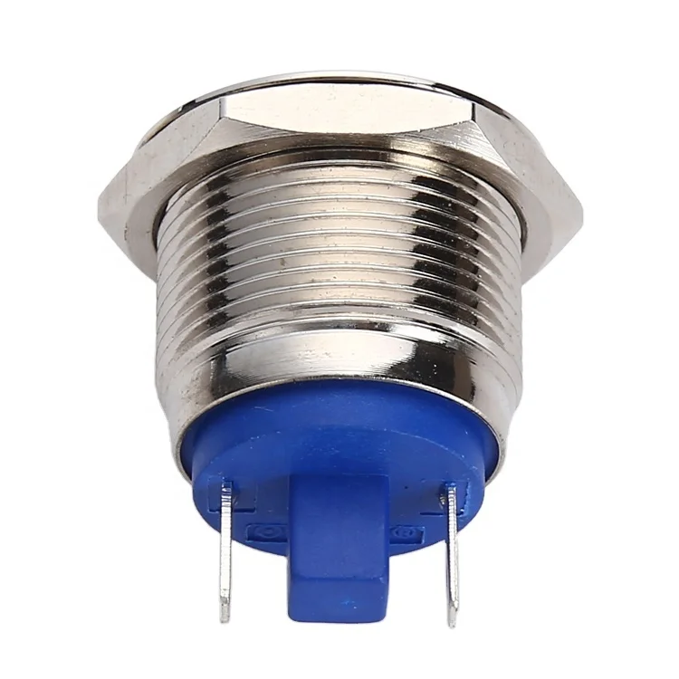 ONPOW GQ19 series 19mm High round head momentary pin terminal stainless steel push button switch (CE, ROHS)