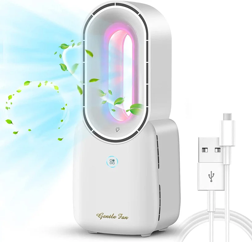 cordless bladeless fan leafless small little baby bedroom silent ventilateur dc brushless portable  table cooler fan for office