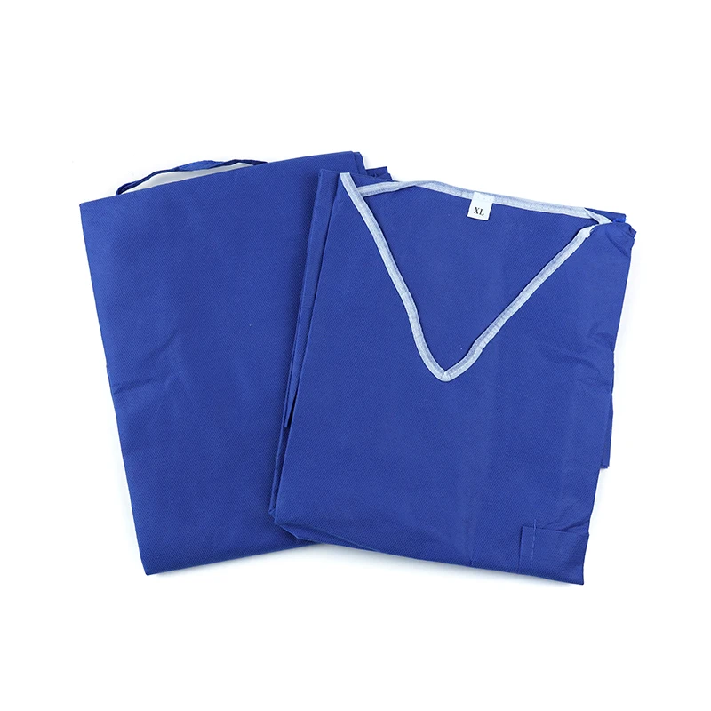 Disposable SMS Nonwoven Blue Surgical Patient Gown Hospital uniform PP sms medical disposable non woven scrub suits