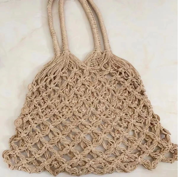Special Decoration Hot Sale High Quality Tote Fashion Handbag Wheat Straw Paper Straw Beach Bag