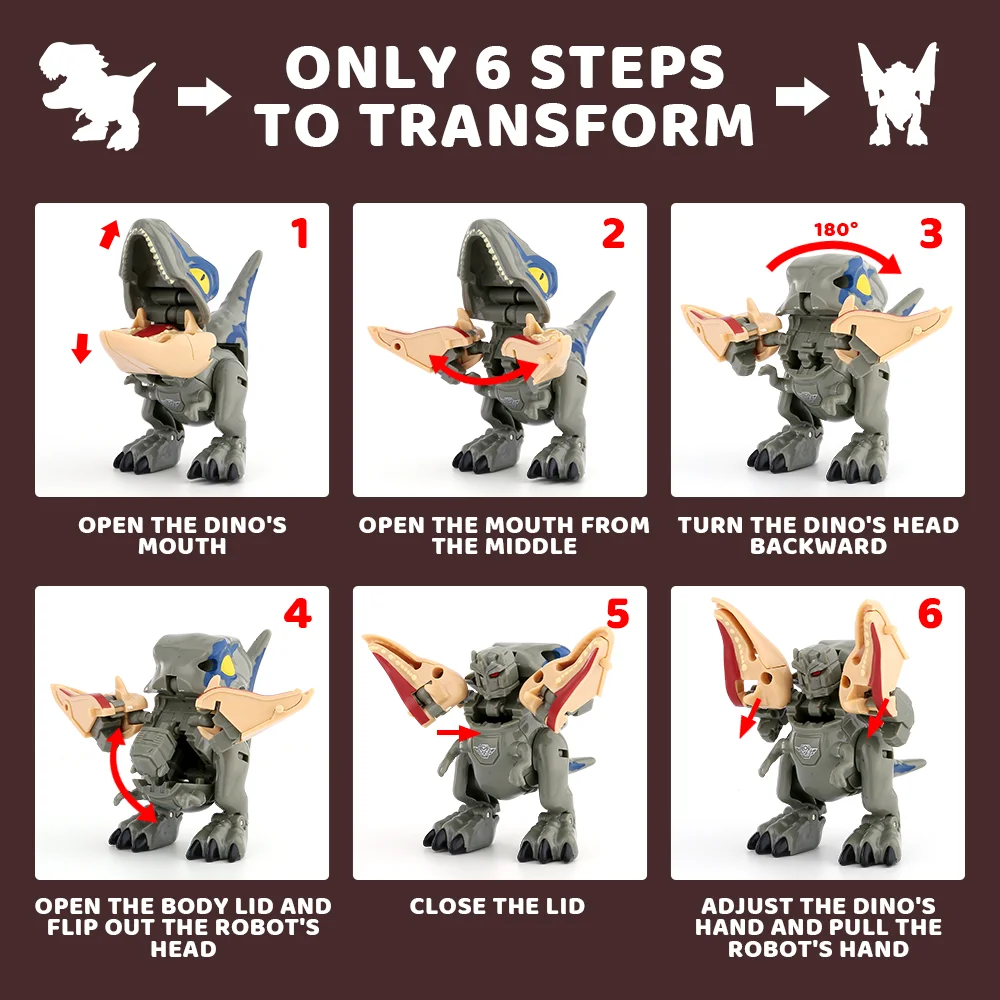 Мультфильм динозавр Морфинг Робот Детская развивающая игрушка
