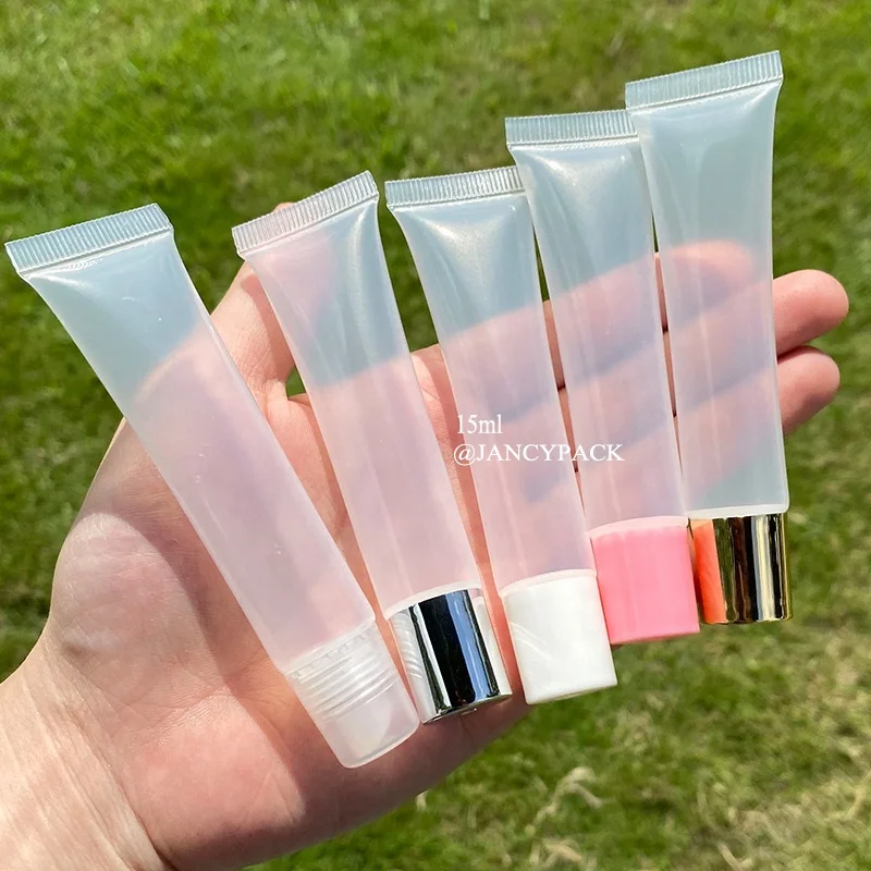 JANCY PACK 10 мл 15 мл 20 мл PP оптовая продажа коричневый синий золотой черный белый розовый прозрачный мягкий блеск для губ сжимаемая трубка