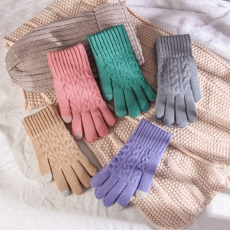 Зимние женские перчатки оптом, женские перчатки на флисе, красочные женские перчатки для девушек