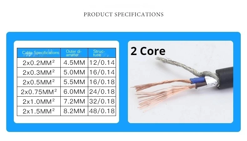 Flexible Twisted Pair Cable Shielded Wire 4,6,8,10,12,14,16,20,26 core Encoder Cable 485 Signal Data Control Wire Tinned copper
