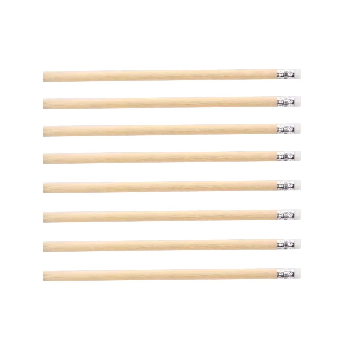 Natural Wood Eco-friendly Standard HB #2 Pencils Hexagonal Shape or Round Shape With Eraser