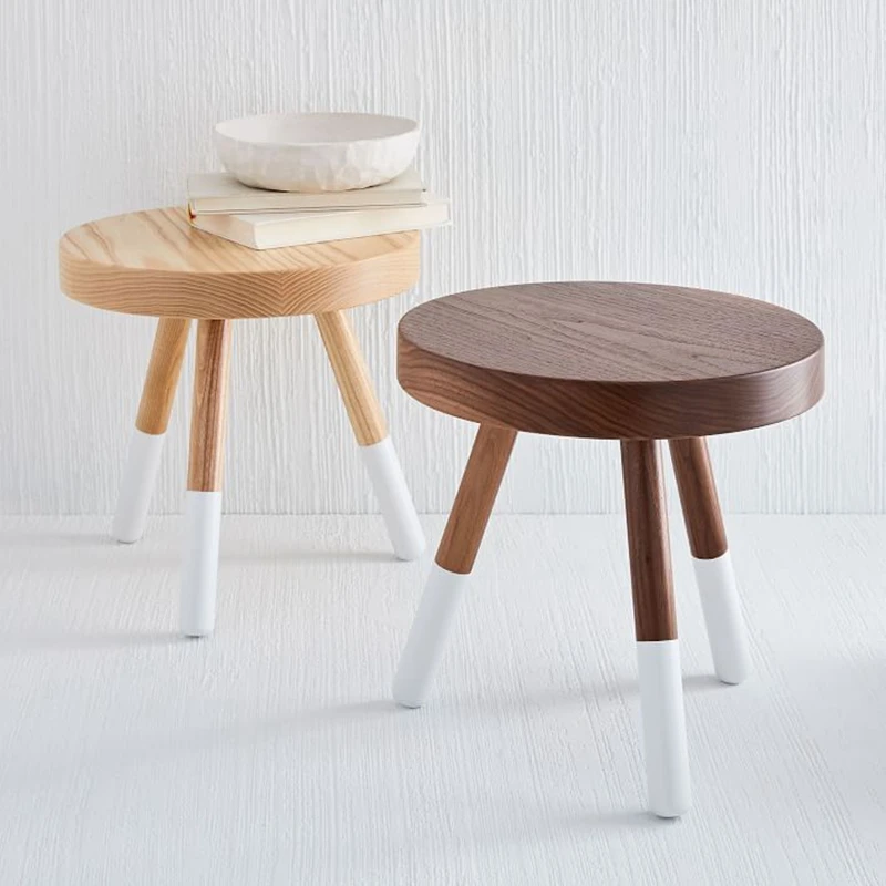 Multi-application Simple Design Natural Wood Home Space-saving Furniture Side Table for Coffee Tea Small Stool Ornaments Holder