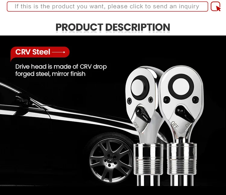 MAXPOWER 72-Tooth Adjustable Socket Ratchet Wrench 1/2 inch Extendable torque wrench extendable ratchet