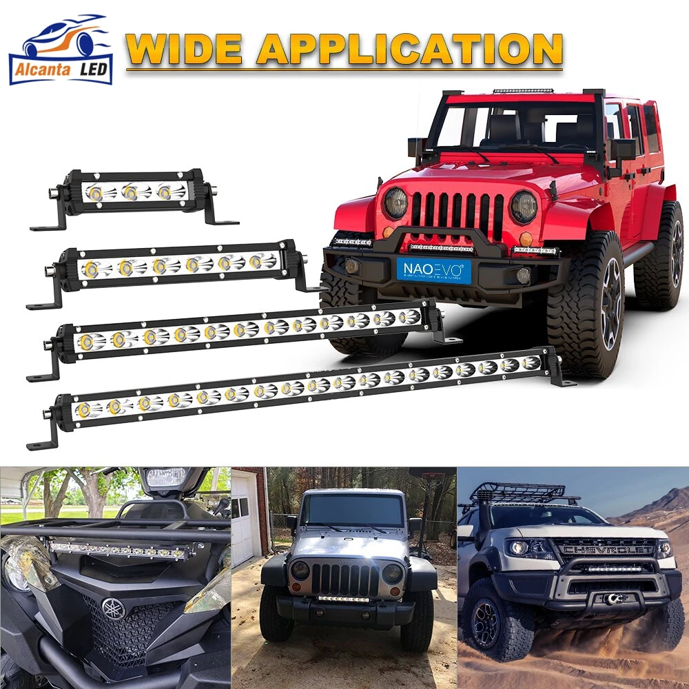 7 inch 18w Slim Led Light Bar  Flood Spot LED Bar Work Lamp Driving light For Jeep Truck Trailer Offroad ATV 4X4 Car 12V 24V