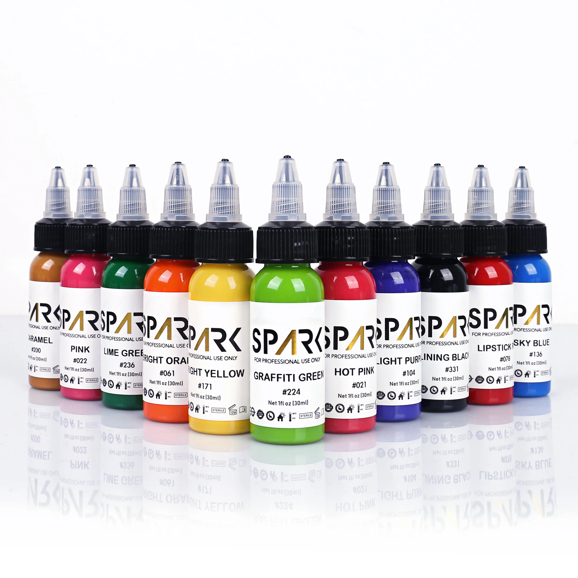 Spark High-end 1OZ 30ML Natural Best Non-toxic Pigment PMU Cosmetic Organic Semi Permanent Radiant Tattoo Ink