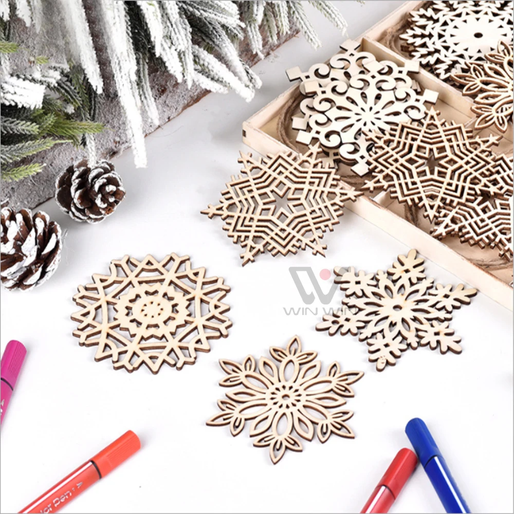 Home Decoration Unfinished Crafts DIY Wooden Holiday Pendantsholiday Wedding Party Gifts Custom Europe Wood Irregular Logo