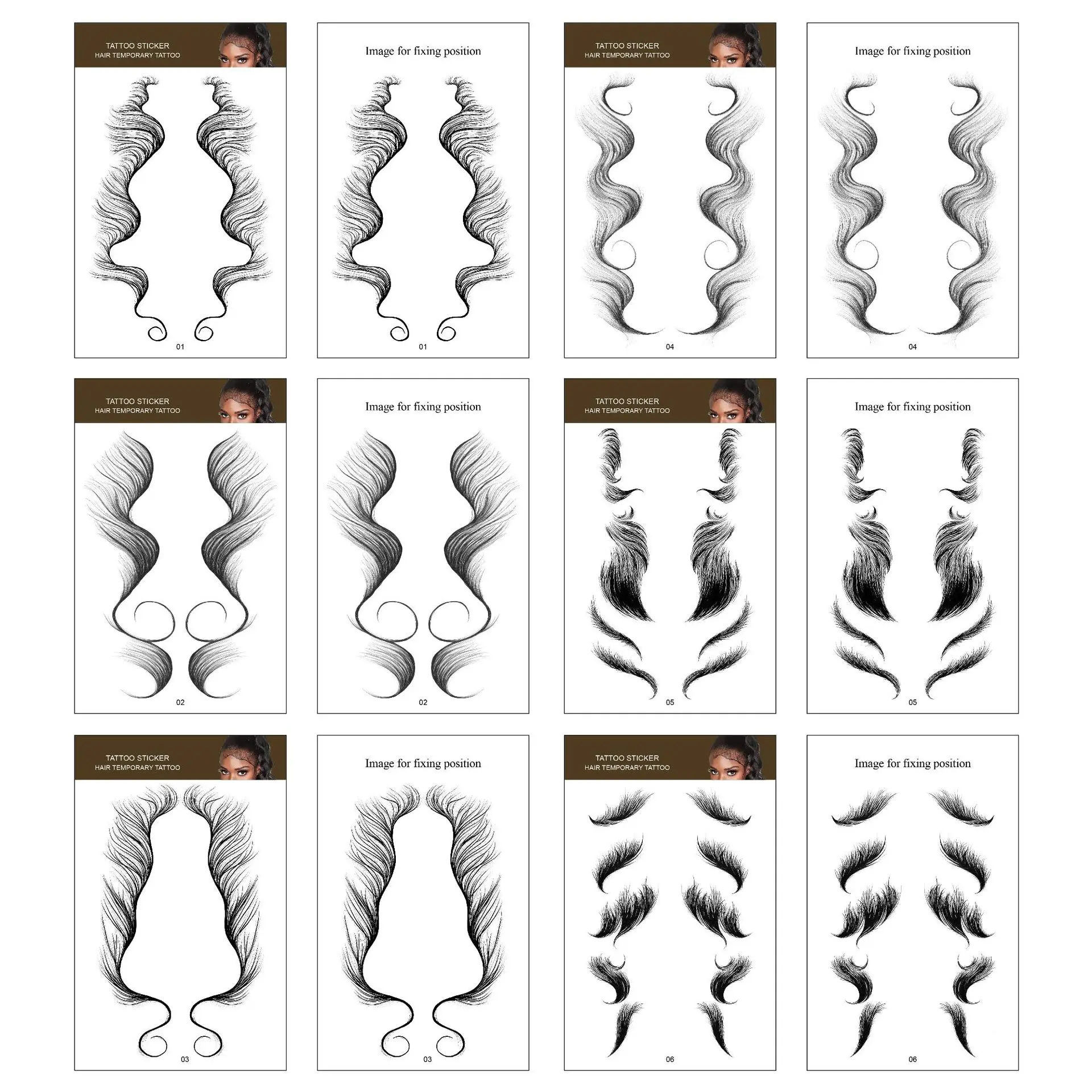Custom Body Smooth Edge False Baby Hair small women girls hairline edges 3D baby hair tattoo sticker