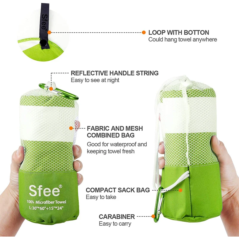 Quick dry Microfiber beach towel bath towel with hanging tag