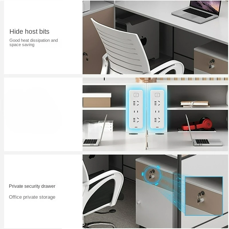 Factory direct sale modern modular office furniture workstation screen partition baffle 2 4 6 people desk combination