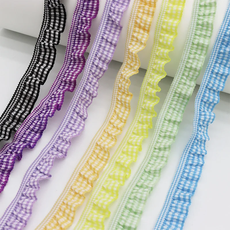 Custom Latticed Fungus Stretchy Ribbon Double Sided Elastic Agaric Ruffle Lace Ribbon for Hair Ornament Flounces Elastic Band