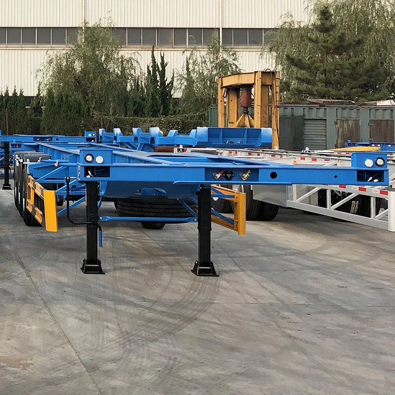45ft Gooseneck Skeleton Chassis Semi Trailer Steel Customized Panda Truck Trailers Car Carrier Truck Trailer 12v / 24v, 7 Line