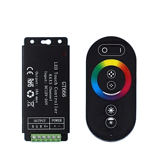 6Key полный сенсорный пульт дистанционного управления RF беспроводной светодиодный контроллер цветных (RGB) светодиодных лент переключатель управления