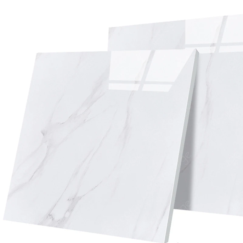 Hot Sale 60x60 Porcelanto Glossy Ceramic Tile Floor Standard White Marble Porcelain Tiles for Laundry Bedroom Modern Style
