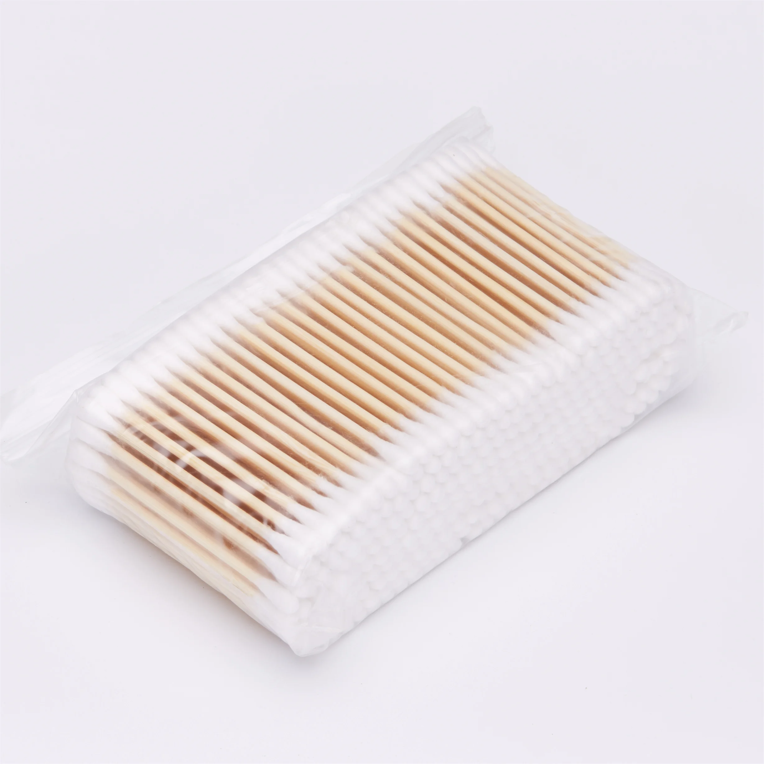 500 Pcs Disposable Eco-Friendly Wooden Sticks Double Head Cotton Buds Swab Medical cotton swabs
