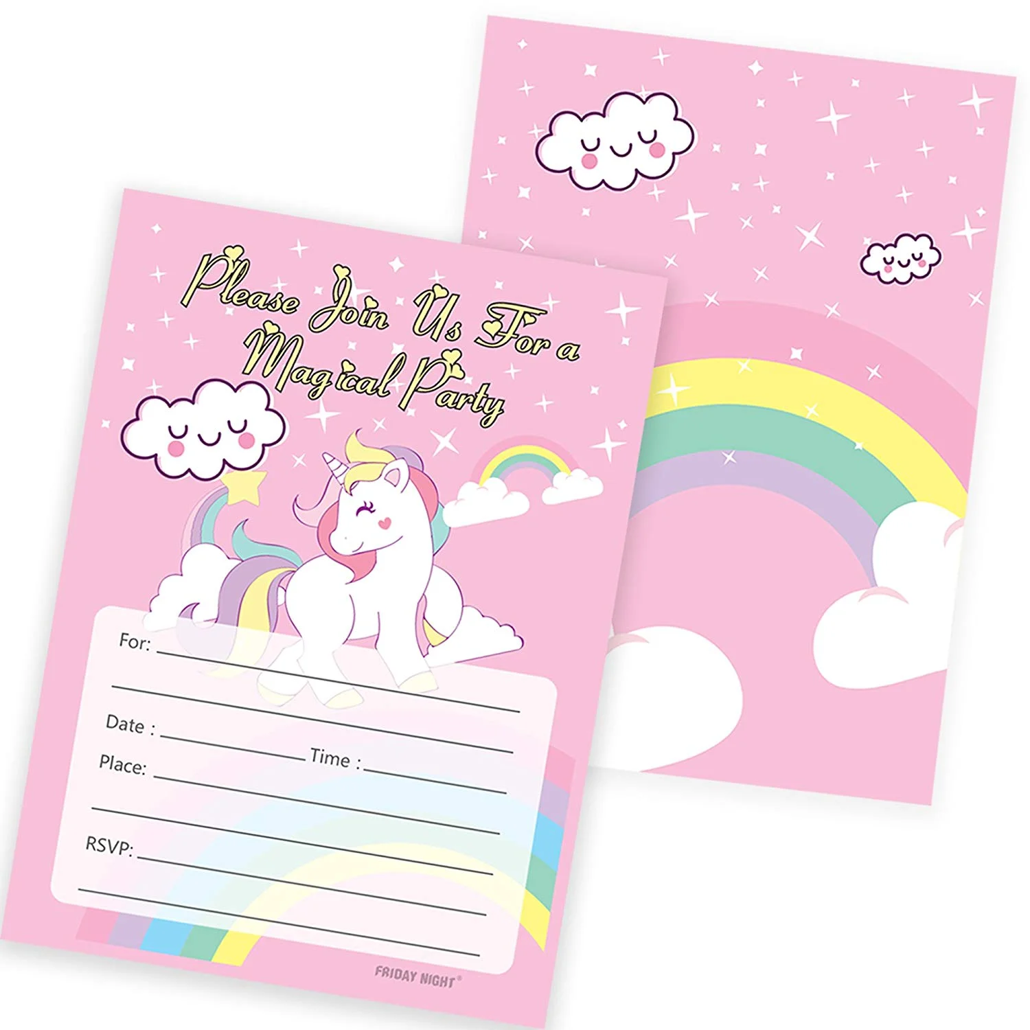 Unicorn Birthday Invitation Cards Envelopes Party Supplies Paper Wedding Card Design for Baby Shower Kids Party Event