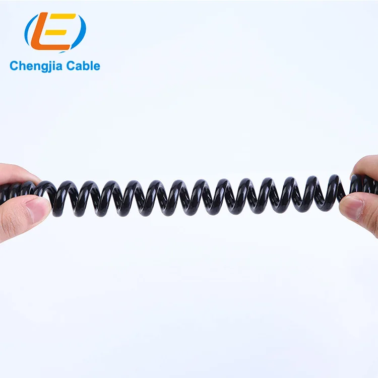 3x0.14mm2 PVC insulated Electrical Cord Truck Trailer ABS EBS 7 Pins Heavy Duty PU TPU PUR jacket spring 7core power cable