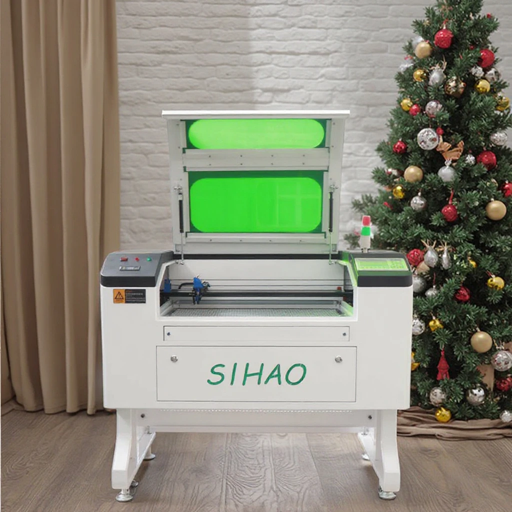 Vevor Sihao New 100W CO2 Glass Laser Engraving Cutter Machine 7050 with Water Chiller label printer machine