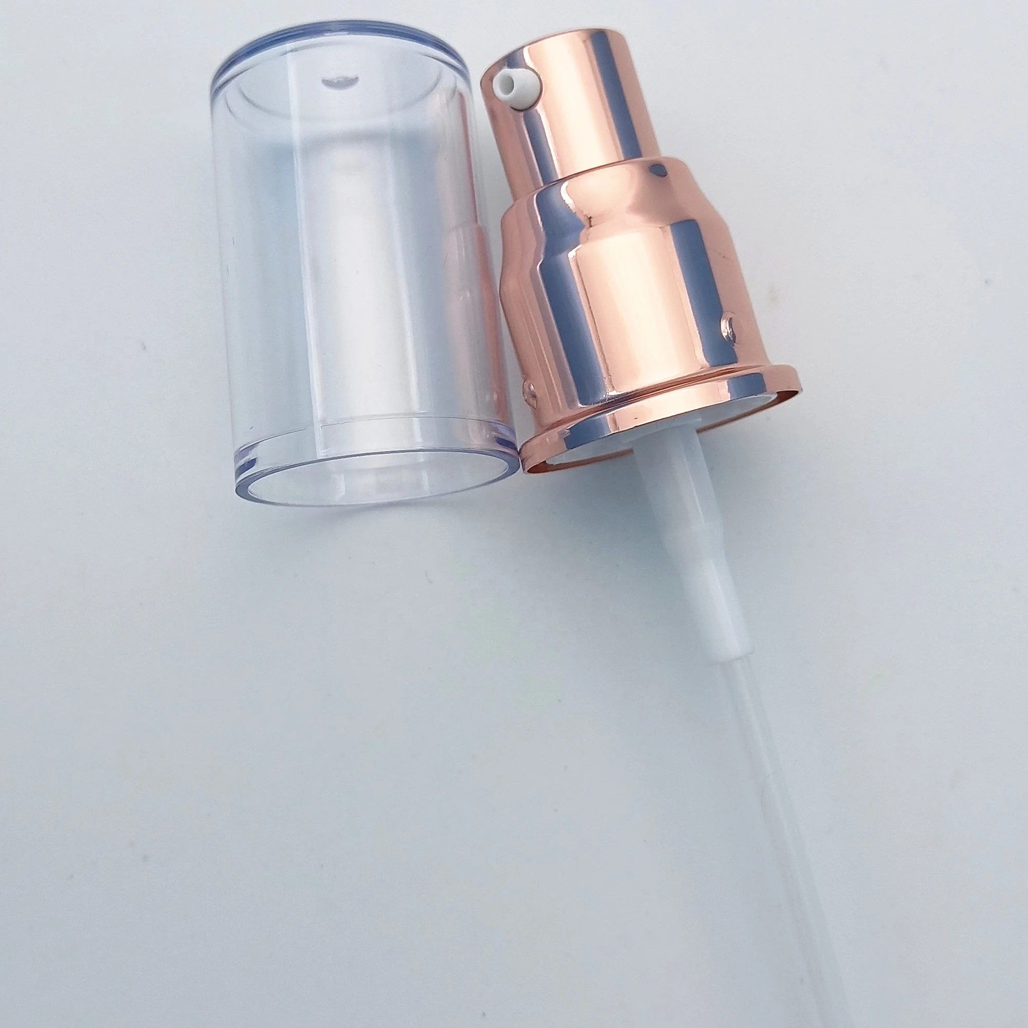 20/410 Cosmetic rose gold cream lotion pump with plastic AS cap