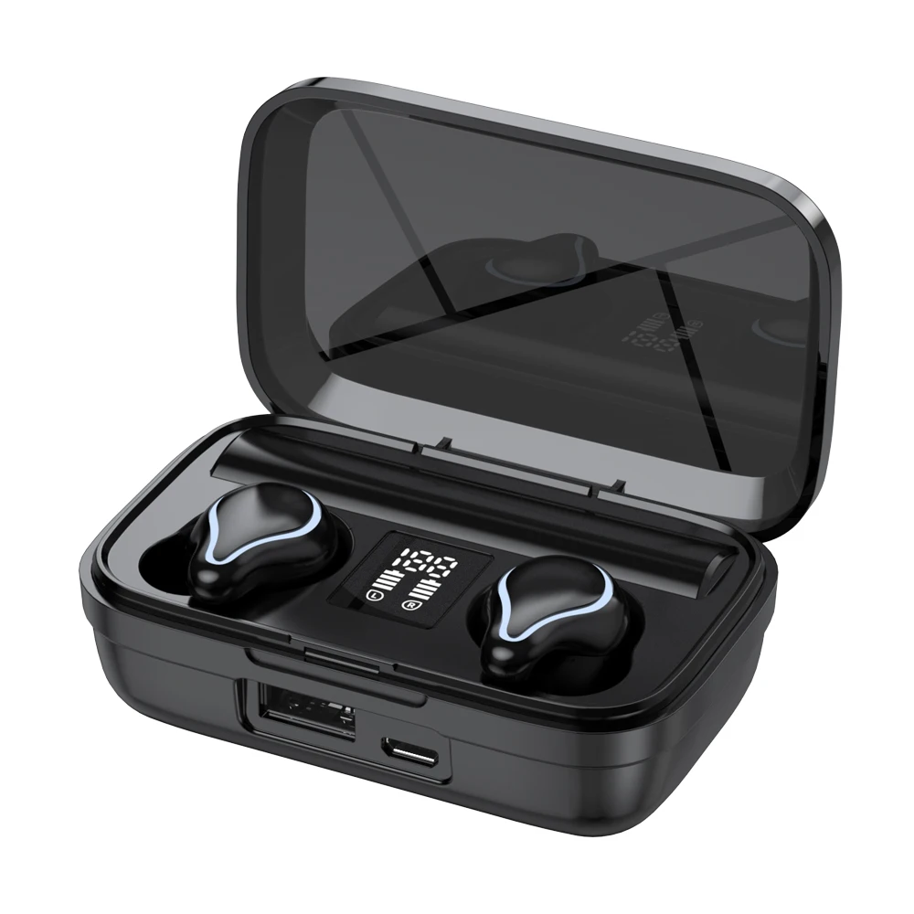 Sell hot 12 hours hours of use LED display automatically connected to wireless earbuds Bluetooth headset