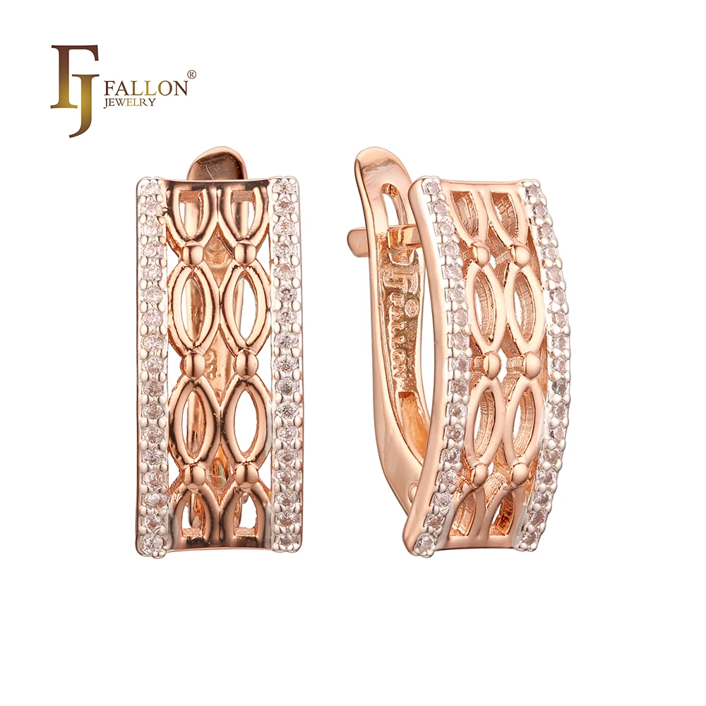F92202159 FJ Fallon модные ювелирные изделия серьги с покрытием из 585 розового золота двухцветная латунь