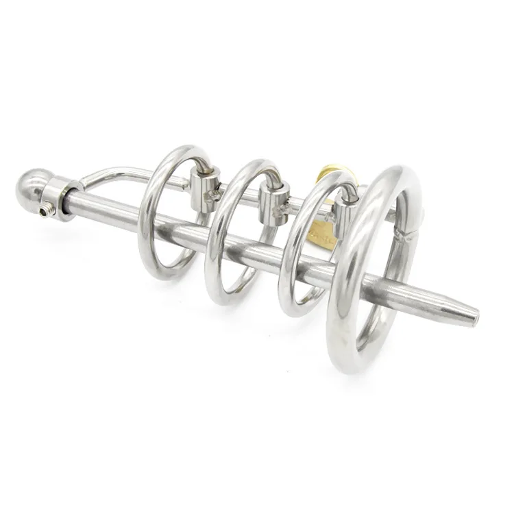 Stainless Steel Male Chastity Device penis locks metal bied Cage with urethral sound toys sex adult