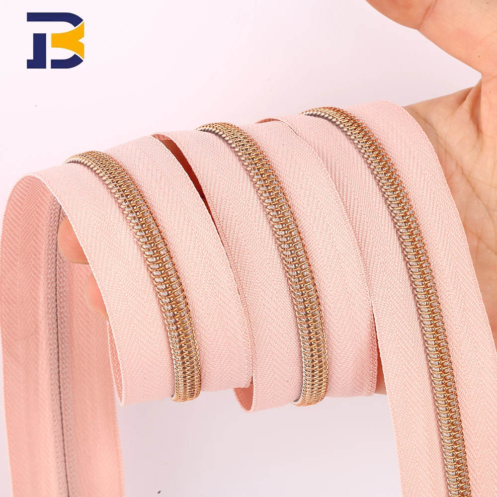 Custom 3# 4# 5# 7# 8# 10# Nylon Zipper Long Chain Roll Zipper Coil for Garment/Textile/Bags/Tent