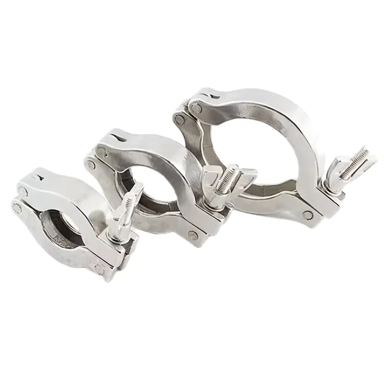Hygienic food grade Sanitary Stainless Steel 304 SS316L KF25 KF40 KF50 Tri-clamp Pipe Fitting Double Pin Vacuum Clamp