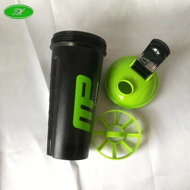 Custom Logo Protein Shaker Bottle BPA Free Loop Top Gym Bottle Blender Protein Shaker Cup