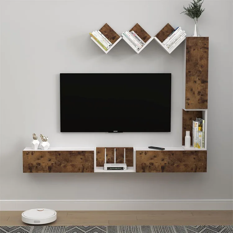 floating tv tabletop stand furniture tv stands for the wall walnut color tv small modern luxury wood