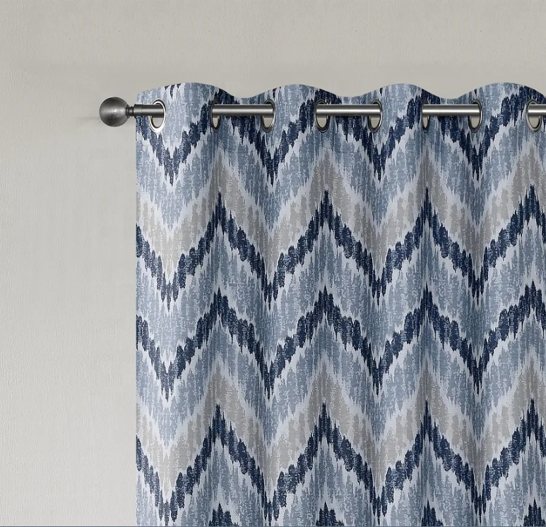 duplicated waves printed dimout curtain fabric polyester printed curtain fabric