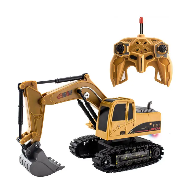 6CH Remote Control Excavator Toys with Light Remote Control Car Radio Control Vehicle RC Cars for kids