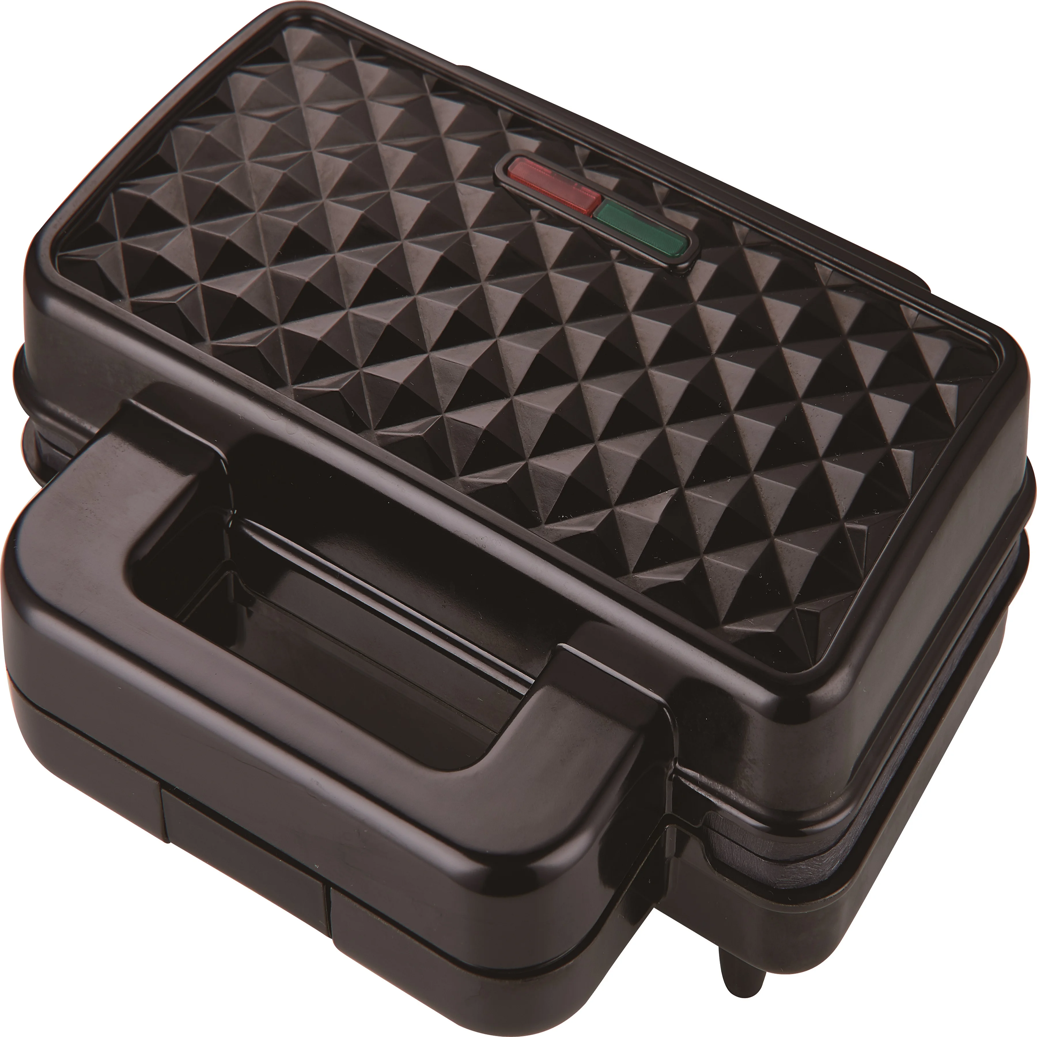 2021 Best Selling  Breakfast Sandwich Maker with 3 in 1 Detachable  Plates  Diamond Finishing on Top   Black  OEM Wrap