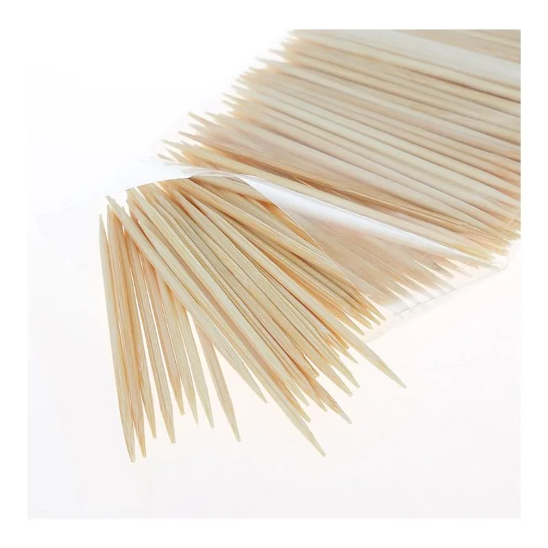 Disposable Eco-friendly bamboo dental toothpick with plastic containers