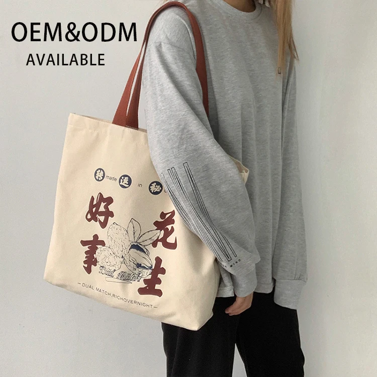 Wholesale durable high quality,grocery organic reusable korean canvas bag small cotton bag cute tote bag/