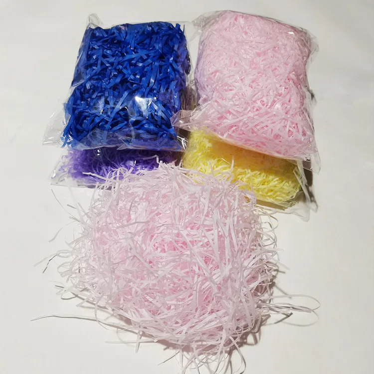 Recycled bulk baled pink zigzag decorative gift box kraft crinkle tissue packing shredded paper for packaging