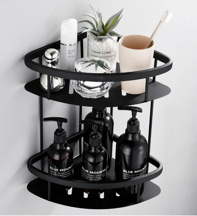 Высококачественный современный набор аксессуаров для ванной комнаты из нержавеющей стали черный бар полотенец