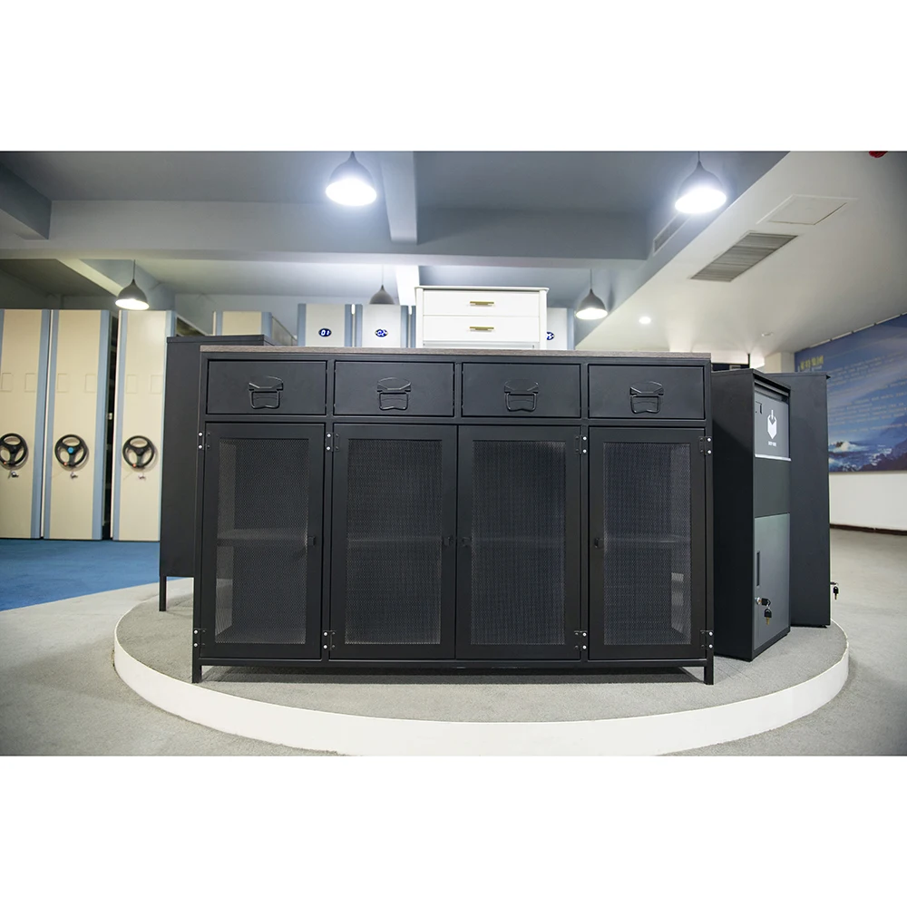 Metal Bedroom Living Room Furniture Black Dresser Chest of Drawer Steel Storage Cabinets