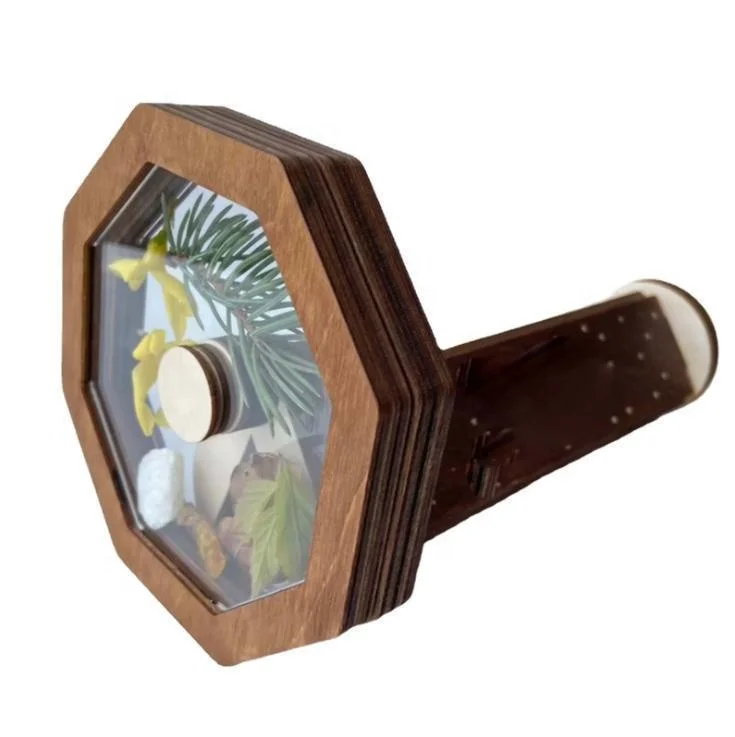 Children Classic Toy Wooden Kaleidoscope Top Toddler Sensory Toy Kids Gift Magic Kaleidoscope