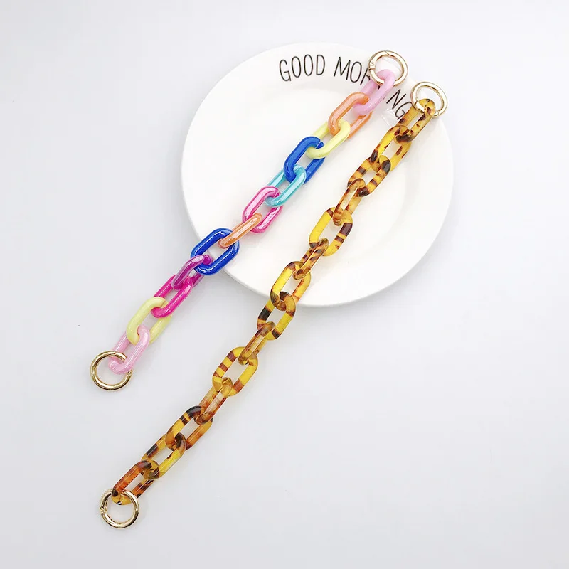 LOYALTY wholesale colorful Acrylic link neon plastic Phone Chain Cell Phone Strap chain for phone