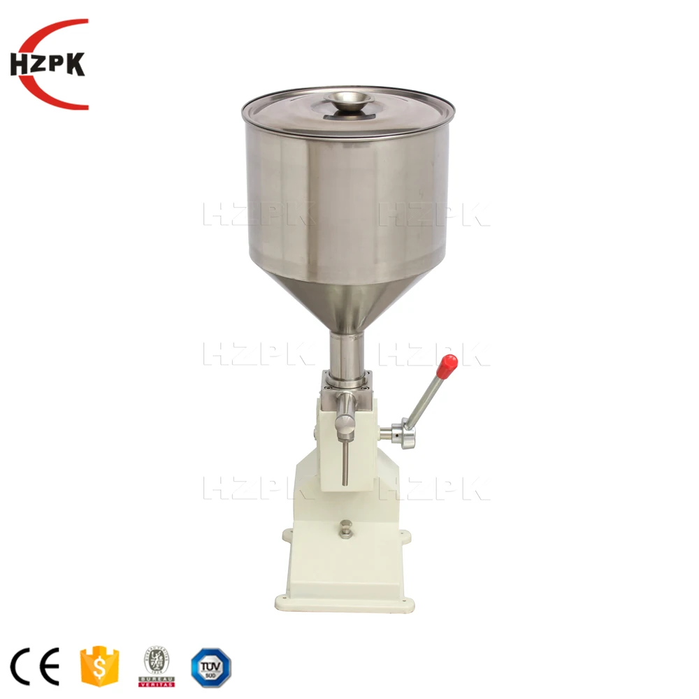 hzpk A03 manual small scale 10ml rollon oil piston lipstick filling machine paste liquid bottle filler for sale