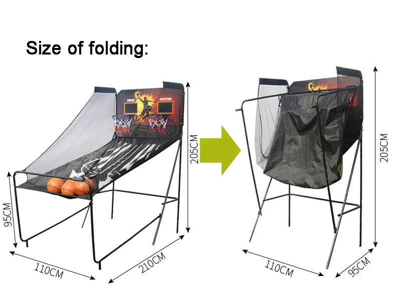 2 person folding adult children shootout basketball game stand
