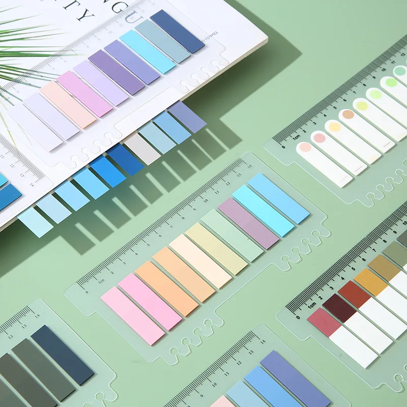 Different Colors Transparent PET Post Memo Pads Self-Adhesive Waterproof Stickers Tag Divider Flag Notes Index Card Note Pad