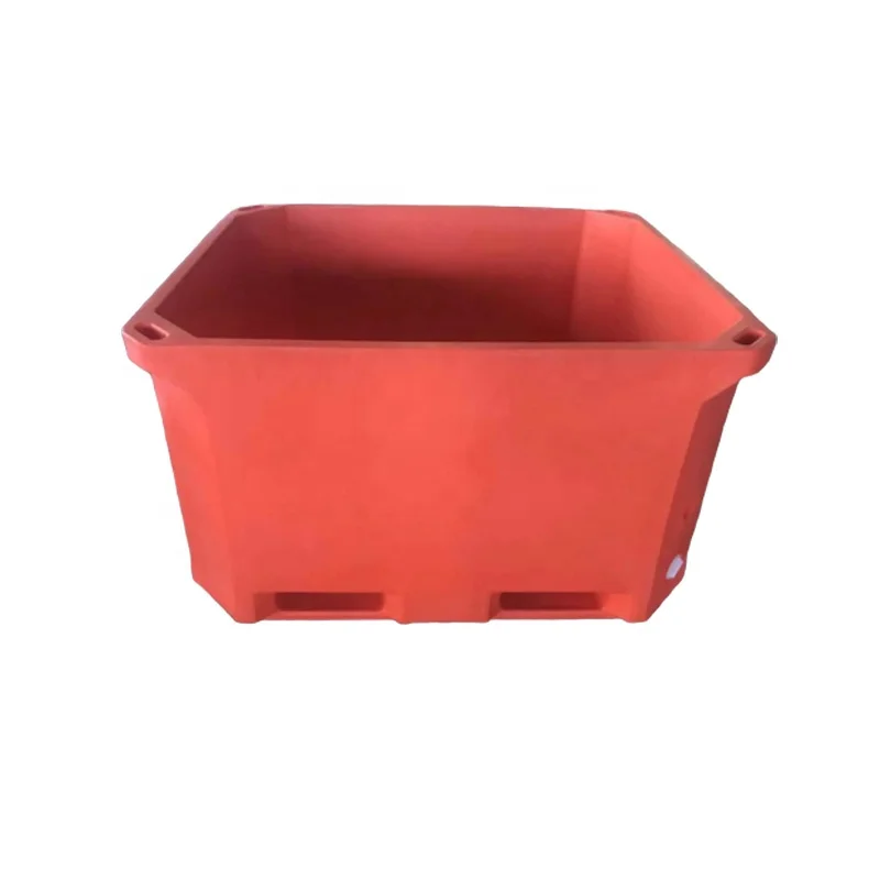 Large cooler box rotomolded ice tube fish transport processing container