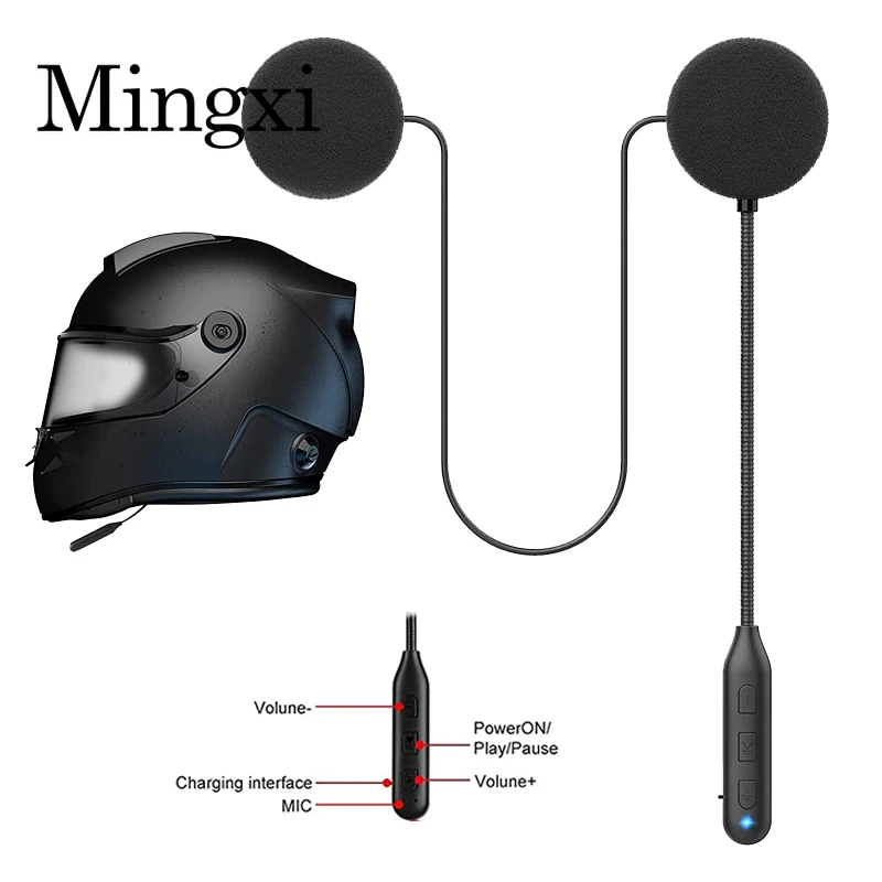 2021 Motorcycle Helmet With Microphone Earphones Intercom Headset Bt Headphones Outdoor Helmet Earphone