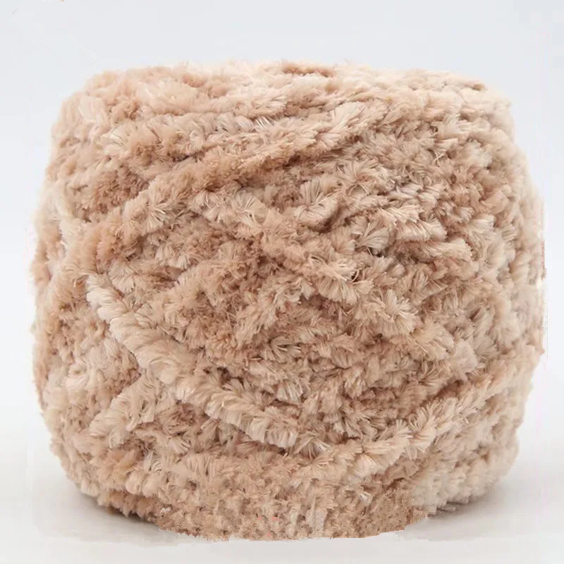 Bojay New Chunky Yarn For Hand Knitting Crafts, 7mm 200g Ball Coral Fleece 100% Polyester Chenille Yarn